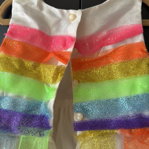 Halloween | Rainbow Tulle Dress | hand sewn rainbow | little girls size 5 - Picture 4 of 8